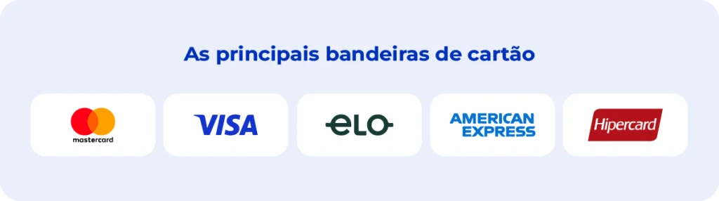 Principais bandeiras de cartão ao escolher uma maquininha de cartão